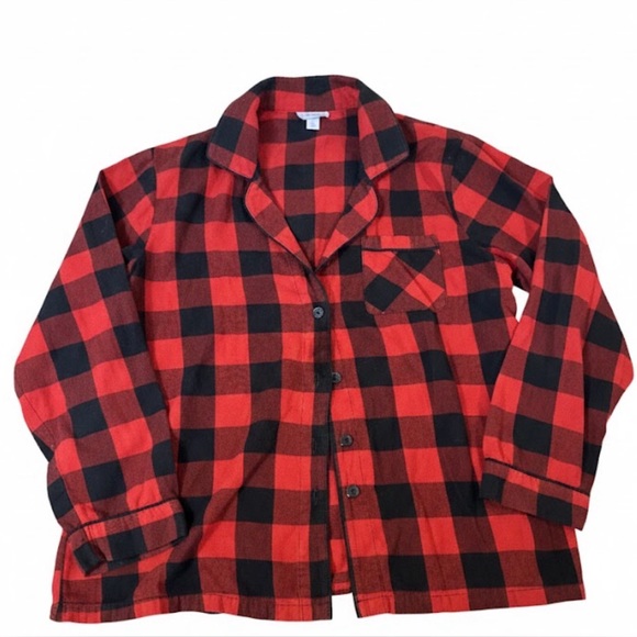 Wondershop Women’s Buffalo Plaid Black And Red Pajama Set Cozy Holiday Sleepwear - Picture 4 of 5